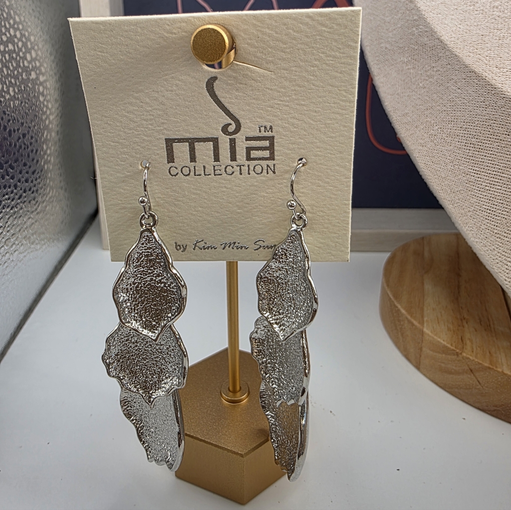 Misha Collection Textured Silver Earrings (127)